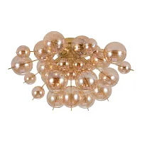 Люстра потолочная Molecule A8313PL-5GO Arte Lamp янтарная на 5 ламп, основание золотое в стиле современный молекула шар