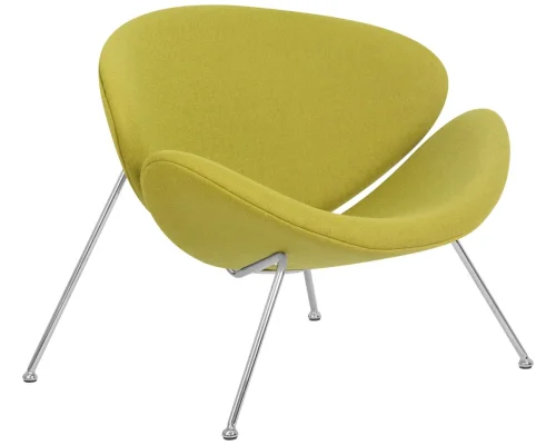 Кресло дизайнерское 72-LMO EMILY, цвет сиденья светло-зеленый (AF3), цвет основания хромированная сталь Dobrin, зелёный/винил, ножки/металл/хром, размеры - ****810*780 фото 2