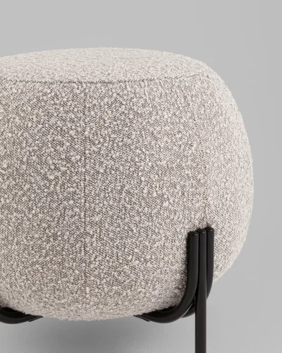 Пуф Флик new ткань букле серо-бежевый УТ000040000 Stool Group на 1 , основание в стиле современный фото 2