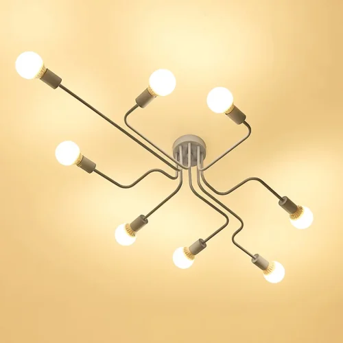 Люстра потолочная SCHEME GRAY 102022-26 ImperiumLoft серая на 8 ламп, основание серое в стиле современный  фото 3