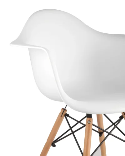 Кресло EAMES W, белое УТ000004417 Stool Group, белый/пластик, ножки/дерево/бежевый, размеры - ****620*450 фото 6