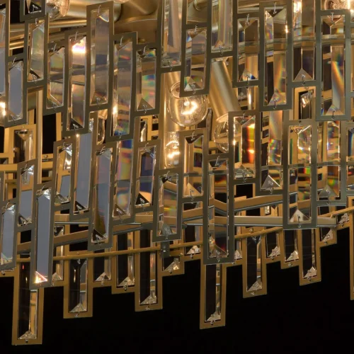 Люстра подвесная хрустальная Монарх 121010820 MW-Light прозрачная на 20 ламп, основание золотое в стиле классика  фото 11