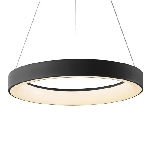 Люстра подвесная LED с пультом Niseko 8626 Mantra чёрная на 1 лампа, основание чёрное в стиле современный хай-тек кольца с пультом фото 3