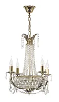 Люстра хрустальная подвесная Recetto E 1.6.4.200 GH Dio D'Arte без плафона на 4 лампы, основание золотое в стиле классический 