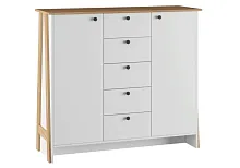 Тумба Теодора белый / крафт золотой 587602 Woodville столешница коричневая из 