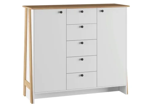 Тумба Теодора белый / крафт золотой 587602 Woodville столешница коричневая из 