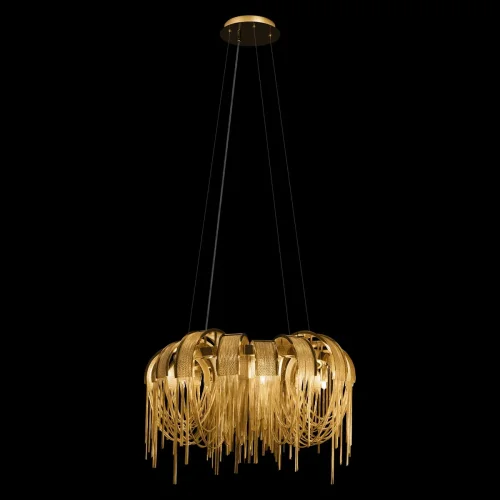 Люстра подвесная Volver 10404/650 GD LOFT IT золотая на 5 ламп, основание золотое в стиле арт-деко цепочки фото 3