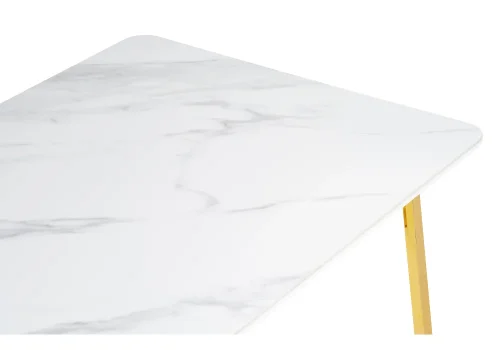 Керамический стол Селена 1 140х80х77 белый мрамор / золото 571411 Woodville столешница белая из керамика фото 8
