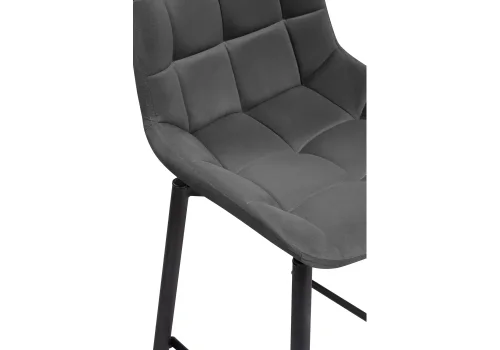Полубарный стул Алст К крутящийся темно-серый / черный 502127 Woodville, серый/велюр, ножки/металл/чёрный, размеры - ****500*580 фото 7
