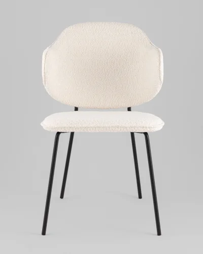 Стул Bellamy, букле молочный УТ000040256 Stool Group, молочный/букле, ножки/металл/чёрный, размеры - *820**** фото 7