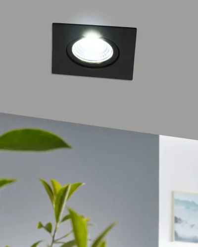 Светильник точечный LED Saliceto 33394 Eglo чёрный на 1 лампу, основание чёрное в стиле современный квадратный фото 2