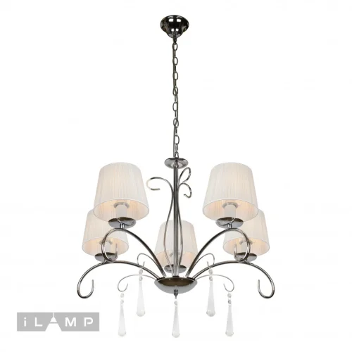Люстра подвесная Perfection RM7006/5CR iLamp белая на 5 ламп, основание хром в стиле современный американский фото 3