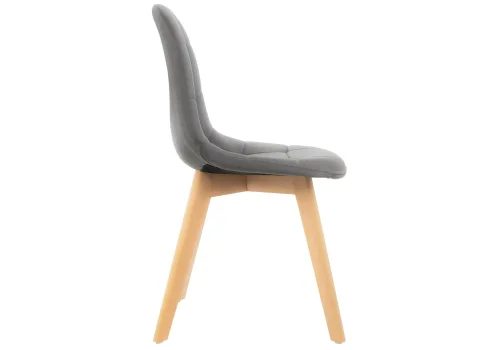 Деревянный стул Filip dark gray / wood 15101 Woodville, серый/велюр, ножки/массив бука дерево/натуральный, размеры - ****460*530 фото 2