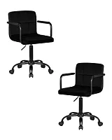 Офисное кресло набор 2 шт. SET-2 9400_BlackBase-LM TERRY BLACK, цвет сиденья черный велюр (MJ9-101), цвет основания черный Dobrin, /велюр, ножки/металл/чёрный, размеры - 810*950***580*580 Офисное кресло набор 2 шт. SET-2 9400_BlackBase-LM TERRY BLACK, цвет сиденья черный велюр (MJ9-101), цвет основания черный Dobrin, /велюр, ножки/металл/чёрный, размеры - 810*950***580*580