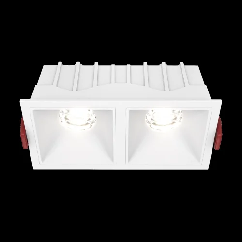 Светильник точечный Alfa LED DL043-02-10W4K-SQ-W Maytoni белый на 2 лампы, основание белое в стиле современный фото 13