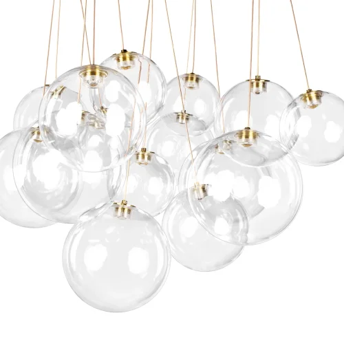 Светильник подвесной LED Pop it 10270/D15 LOFT IT прозрачный на 15 ламп, основание золотое в стиле современный каскад фото 3