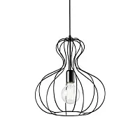 Светильник подвесной лофт AMPOLLA-1 SP1 NERO Ideal Lux чёрный на 1 лампу, основание чёрное в стиле лофт 