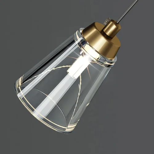 Светильник подвесной ADRIELL gold 189873-23 ImperiumLoft прозрачный золотой на 2 лампы, основание золотое в стиле современный фото 3