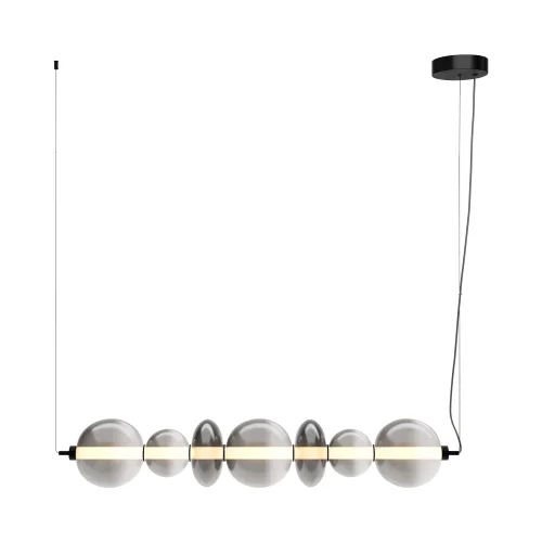 Светильник подвесной LED Futuro MOD307PL-L40B3K Maytoni серый на 1 лампу, основание чёрное в стиле арт-деко современный выдувное