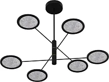 Люстра потолочная LED Imma 4375-6P Favourite прозрачная на 6 ламп, основание чёрное в стиле современный 