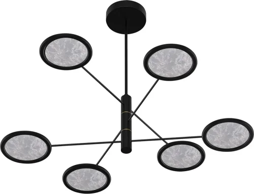 Люстра потолочная LED Imma 4375-6P Favourite прозрачная на 6 ламп, основание чёрное в стиле современный 