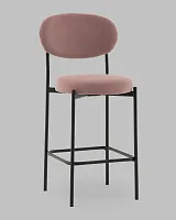 Стул Полубарный Бриф DD велюр пыльно-розовый УТ000041514 Stool Group, розовый/велюр, ножки/сталь/чёрный, размеры - *****