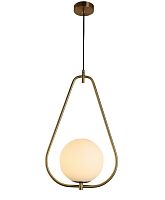 Светильник подвесной Panari LDP 6832-200 WT+MD Lumina Deco белый 1 лампа, основание бронзовое в стиле модерн шар