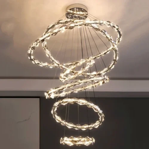 Люстра подвесная JENNIFER D40+60 219976-23 ImperiumLoft прозрачная на 2 лампы, основание хром в стиле современный минимализм фото 8 Люстра подвесная JENNIFER D40+60 219976-23 ImperiumLoft прозрачная на 2 лампы, основание хром в стиле современный минимализм фото 8