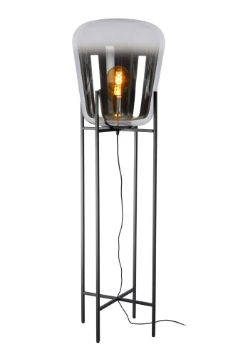 Торшер Glorio 25702/45/65 Lucide  серый чёрный 1 лампа, основание чёрное в стиле современный
