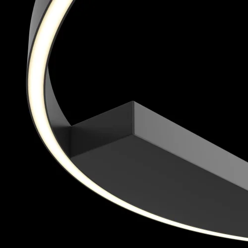 Люстра потолочная LED Rim MOD058CL-L50B4K Maytoni чёрная на 1 лампа, основание чёрное в стиле хай-тек минимализм кольца фото 2