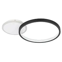 Светильник потолочный LED Gafares 900421 Eglo чёрный 1 лампа, основание белое в стиле минимализм современный кольца