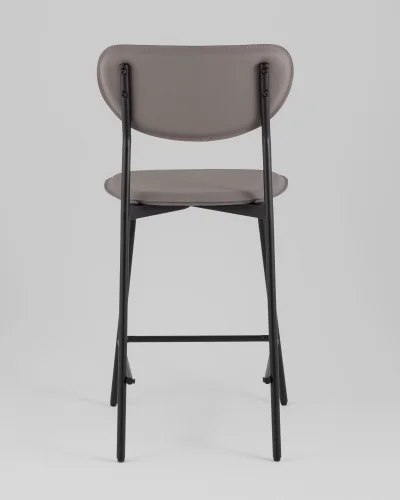 Стул барный Minnie, серый УТ000039218 Stool Group, серый/экокожа, ножки/металл/чёрный, размеры - ***** фото 5