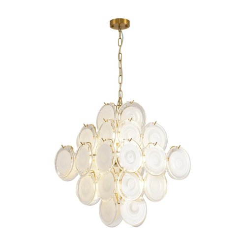 Люстра подвесная Chipsy 8320/8 Lumion белая на 8 ламп, основание латунь в стиле современный классический фото 6