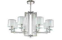 Люстра подвесная NICOLAS SP-PL8 NICKEL/WHITE Crystal Lux белая на 8 ламп, основание никель в стиле модерн 