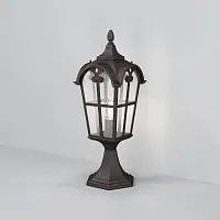 Парковый светильник Albion O413FL-01BZ Maytoni уличный IP44 античный бронза на 1 лампу, плафон прозрачный в стиле классический E27