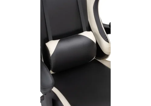 Кресло игровое Rodas black / cream 15243 Woodville, бежевый/искусственная кожа, ножки/пластик/чёрный, размеры - *1310***670*600 фото 9