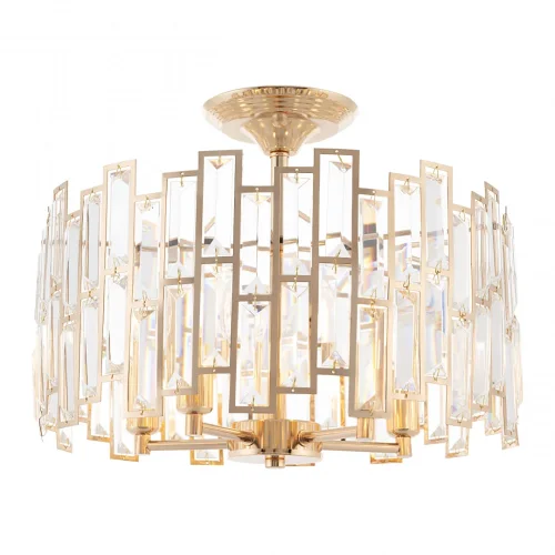 Люстра потолочная Sorrento-3209 373209/5/80/390 GD Arte Milano прозрачная на 5 ламп, основание золотое в стиле современный Люстра потолочная Sorrento-3209 373209/5/80/390 GD Arte Milano прозрачная на 5 ламп, основание золотое в стиле современный