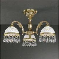 Люстра потолочная  PL 7120/3 Reccagni Angelo белая на 3 лампы, основание золотое в стиле классический 