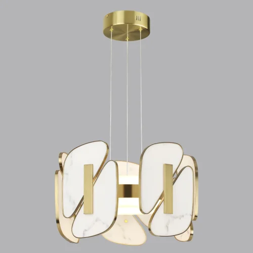 Светильник подвесной LED Chiara 6638/45L Odeon Light белый 1 лампа, основание античное бронза в стиле арт-деко хай-тек современный  фото 4
