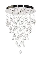 Люстра хрустальная потолочная Tesoro H 1.4.45.200 N Dio D'Arte прозрачная на 6 ламп, основание никель в стиле классика 