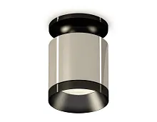 Светильник накладной Techno spot XS7405022 Ambrella light серебряный 1 лампа, основание чёрное в стиле хай-тек современный круглый