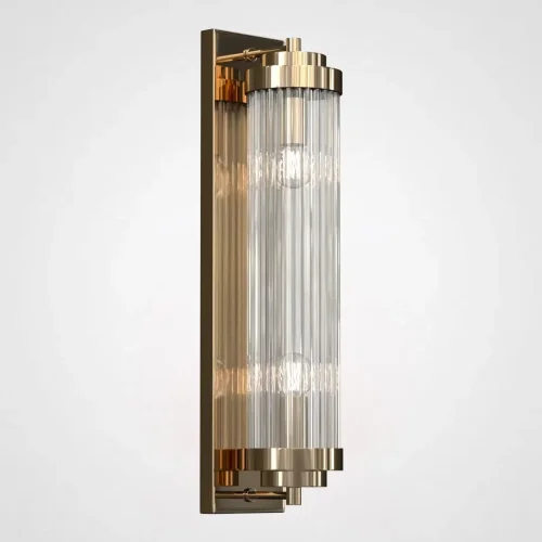 Бра Brass Kiosk 60 143823-22 ImperiumLoft прозрачный на 2 лампы, основание латунь в стиле современный 