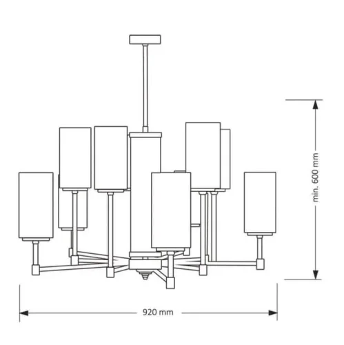 Люстра подвесная Empoli EMP-ZW-10(Z) Kutek белая на 10 ламп, основание золотое в стиле американский фото 2