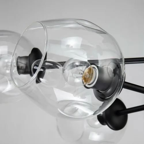 Люстра на штанге Recens 2626-8P Favourite прозрачная на 8 ламп, основание чёрное в стиле современный шар фото 6