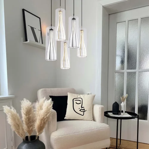 Светильник подвесной LED Striata 4626-1P Favourite прозрачный на 1 лампу, основание золотое в стиле современный фото 4