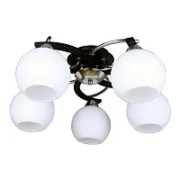 Люстра потолочная Caldiero OML-25407-05 Omnilux белая на 5 ламп, основание чёрное в стиле современный шар