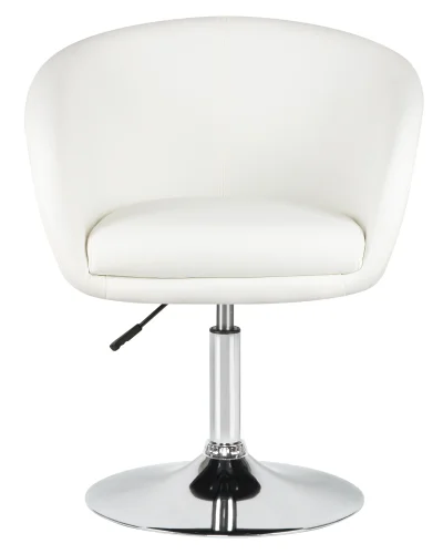 Кресло дизайнерское 8600-LM,  цвет сиденья белый, цвет основания хром Dobrin, белый/экокожа, ножки/металл/хром, размеры - 750*900***600*570 фото 6