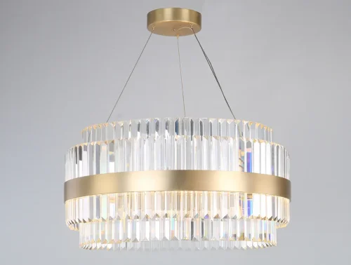 Люстра подвесная LED 10242/60 LED Newport прозрачная на 1 лампа, основание латунь в стиле американский современный классический 