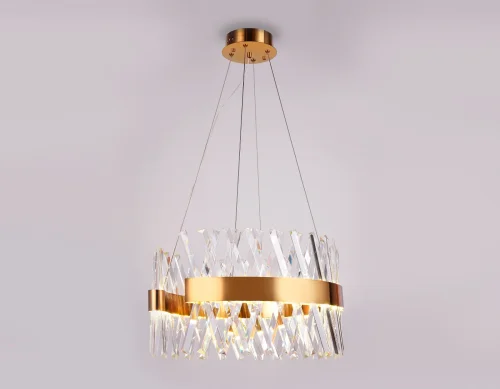 Светильник подвесной LED Traditional TR5309 Ambrella light прозрачный 1 лампа, основание золотое в стиле классический кольца фото 6