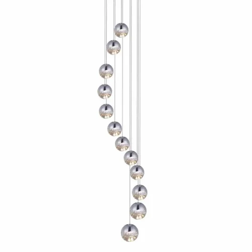 Светильник подвесной ImperiumLoft Globo 12U nickel SD3301-12U nickel 109525-30 ImperiumLoft прозрачный на 12 ламп, основание никель в стиле лофт 